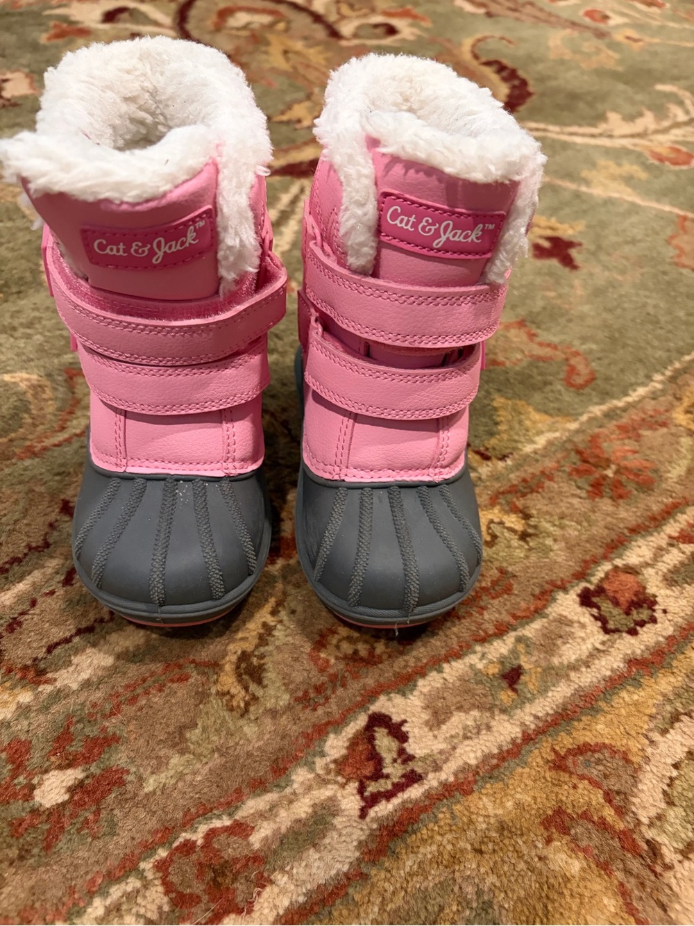 Cat & Jack Pink and Gray Toddler Snow Boots